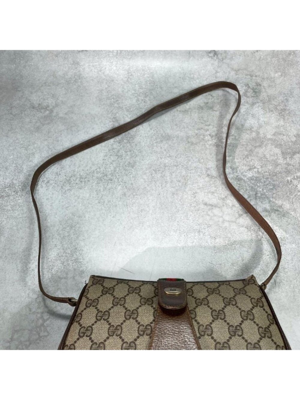 Gucci GG Sherry Line Shoulder Bag Brown Logo - Picture 4 of 10